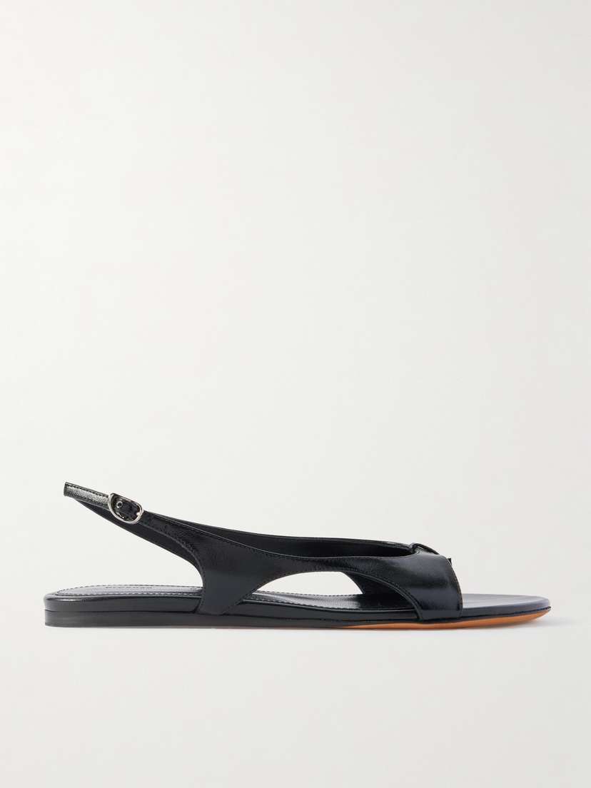 Proenza Schouler Slash Cutout Glossed-leather Slingback Sandals