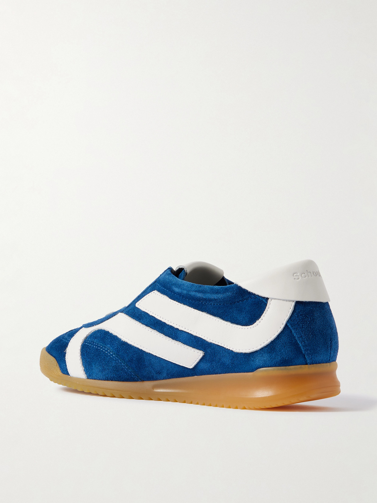 Proenza Schouler Track Leather-trimmed Suede Sneakers In Blue