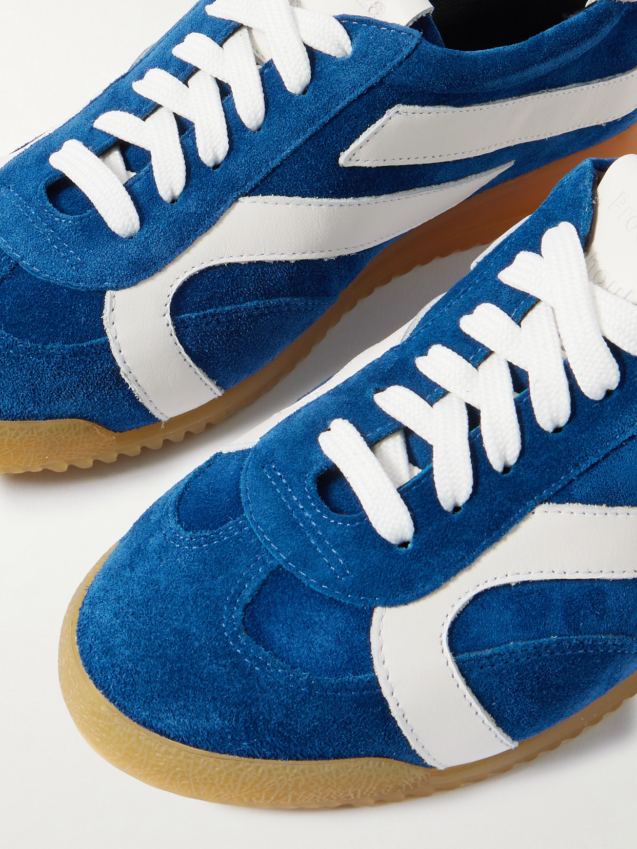 Proenza Schouler Track Leather-trimmed Suede Sneakers In Blue