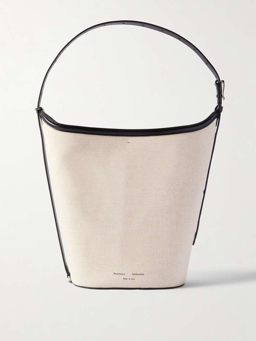 Proenza Schouler Brant Leather-trimmed Linen Bucket Bag