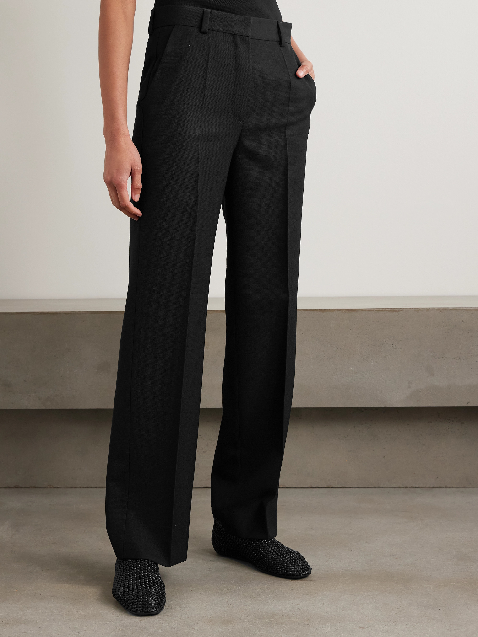 TOTEME Garderob recycled grain de poudre straight-leg pants thumbnail