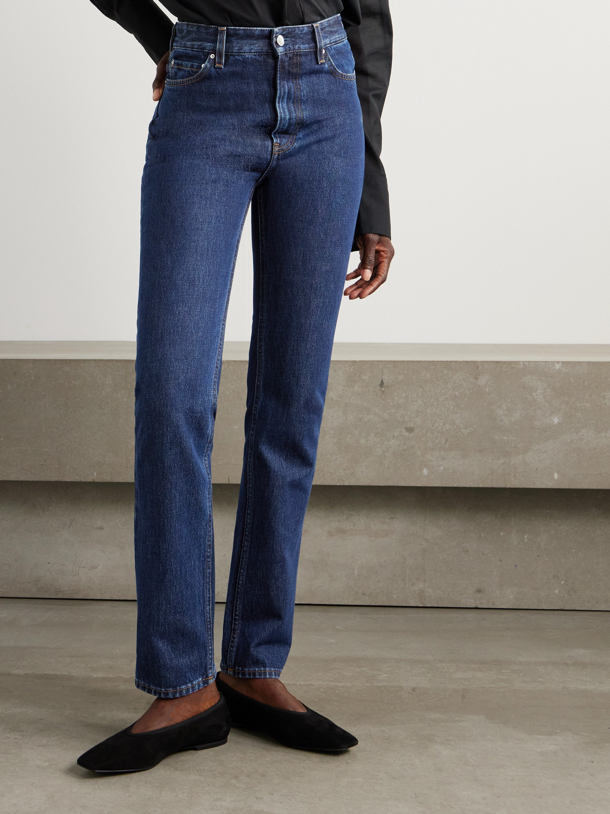 TOTÊME HIGH-RISE SLIM-FIT ORGANIC JEANS 