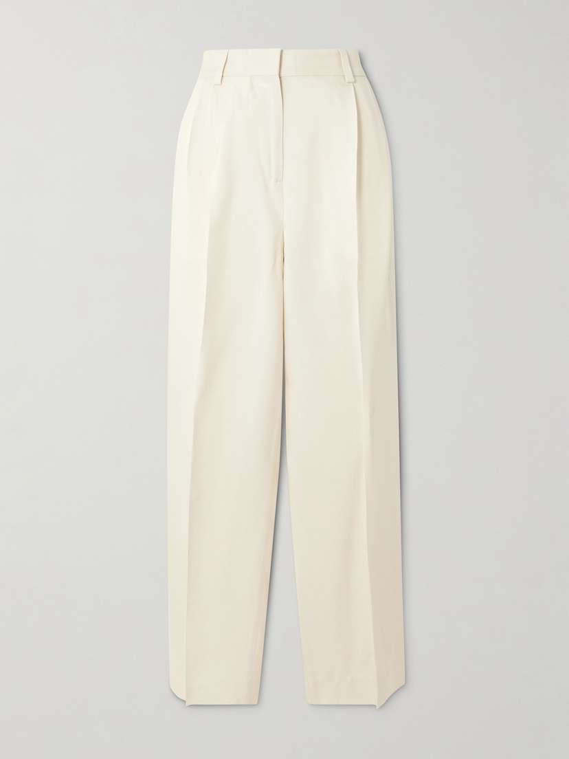 TOTEME Garderob Pleated Woven Tapered Pants