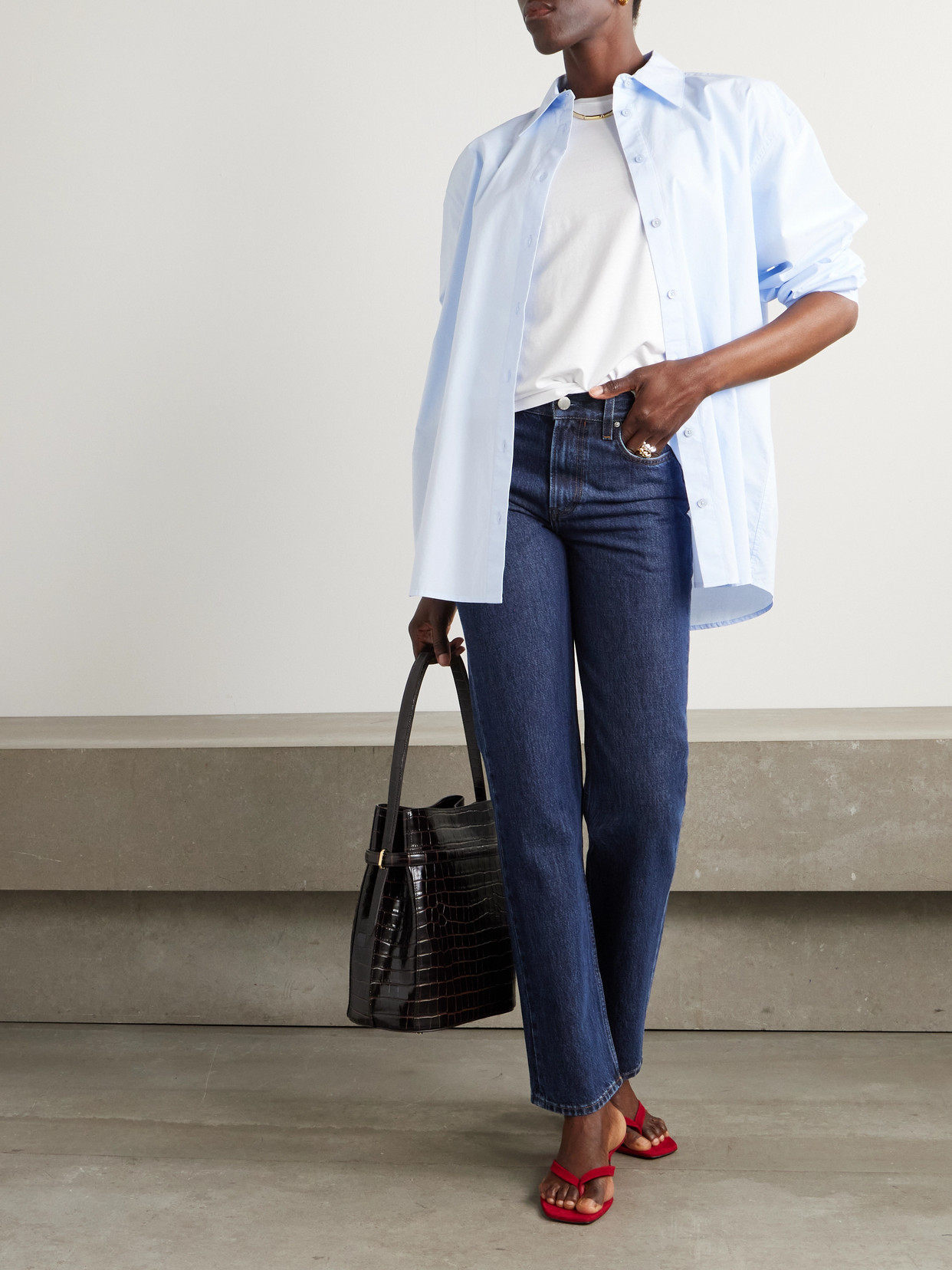 TOTÊME ORGANIC LOW-RISE STRAIGHT-LEG JEANS