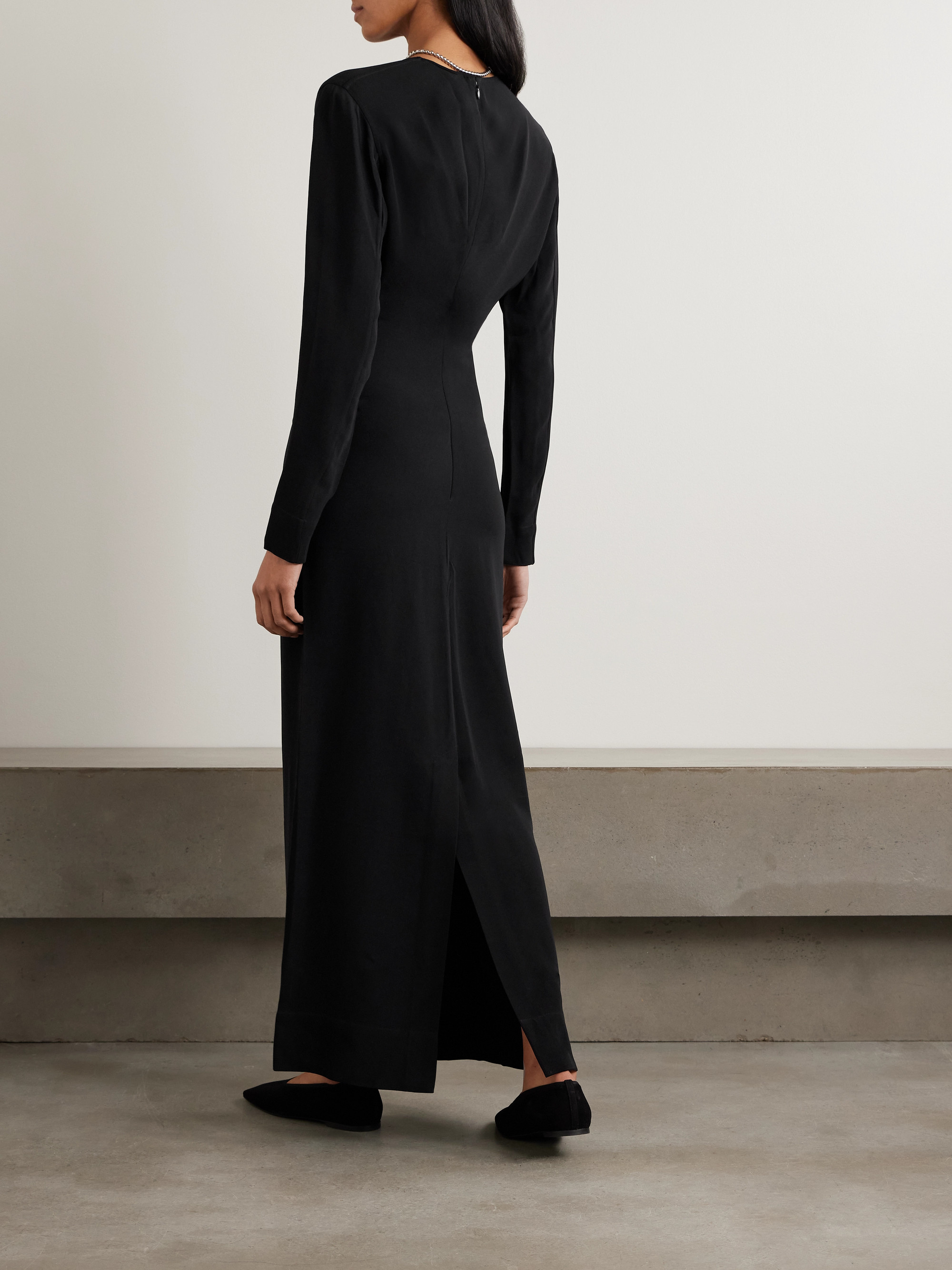 TOTEME Garderob gathered crepe maxi dress thumbnail