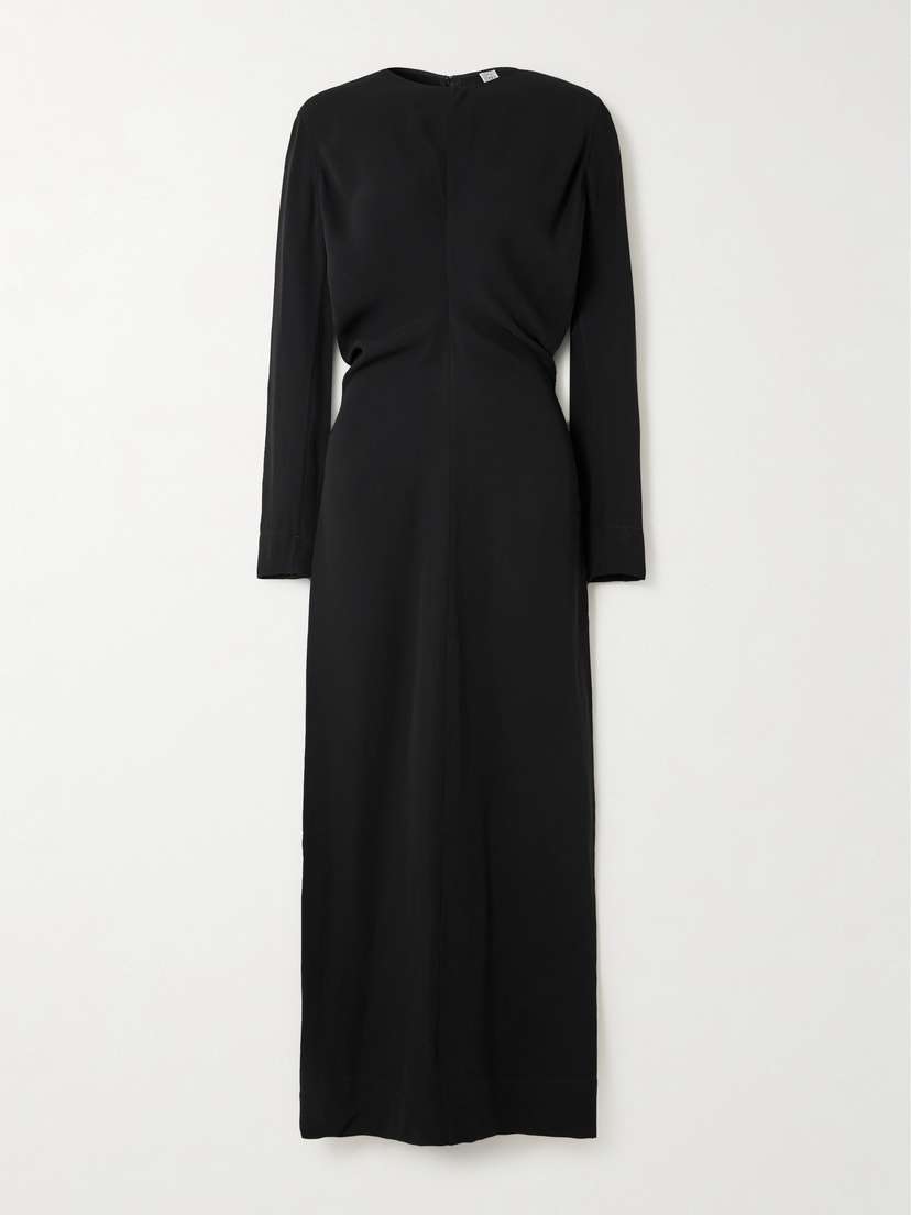 TOTEME Garderob Gathered Crepe Maxi Dress