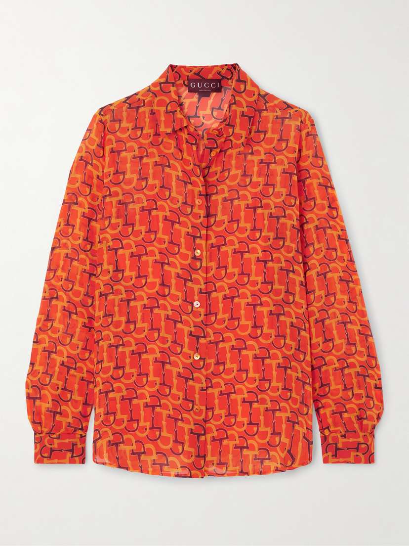 Gucci Printed Chiffon Shirt