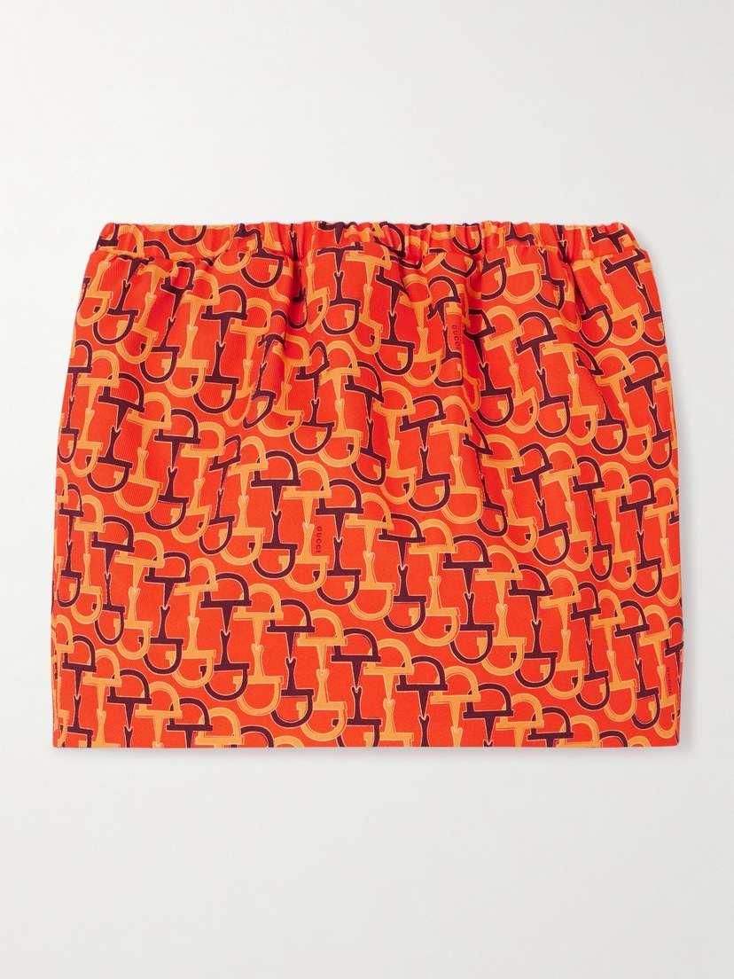 Gucci Printed Cotton-twill Mini Skirt