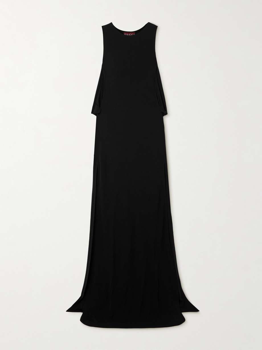 draped crepe gown