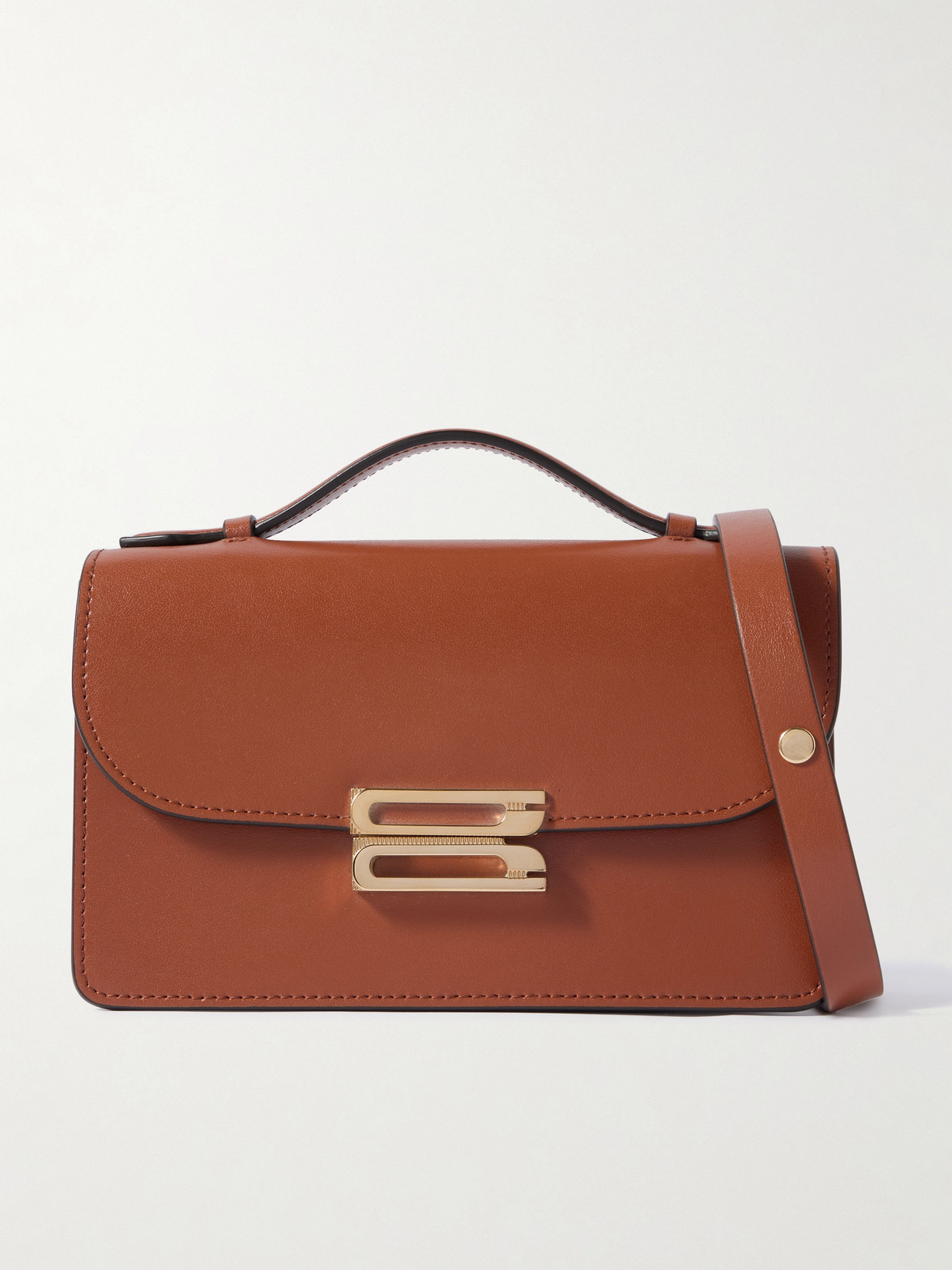 Victoria Beckham Dorian Mini Leather Shoulder Bag In Brown