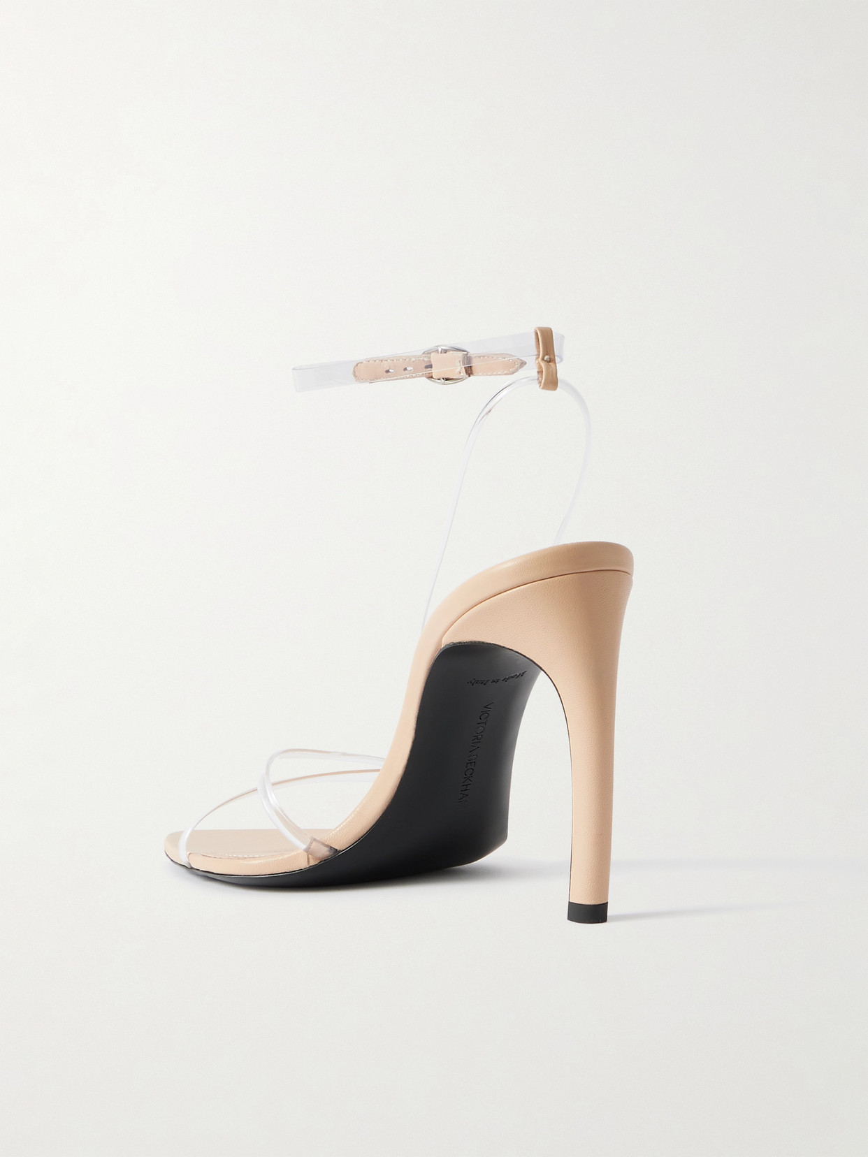 VICTORIA BECKHAM LEATHER-TRIMMED PVC SANDALS