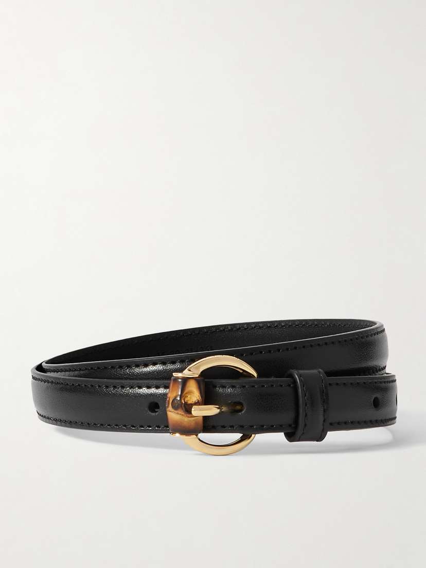 Gucci Bamboo-trimmed Leather Belt