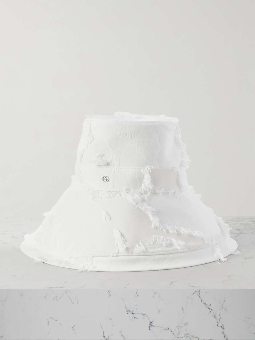 Gucci W La Vida Frayed Jacquard Hat