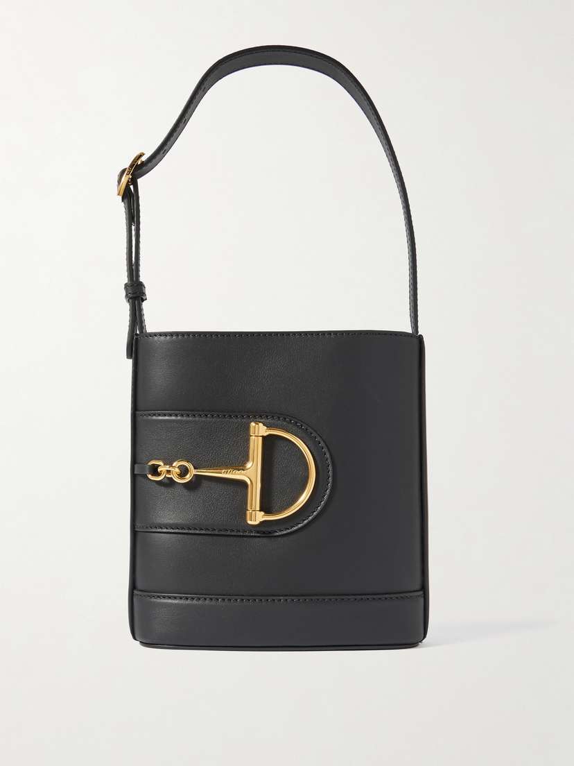 Gucci 73 Mini Horsebit-embellished Leather Bucket Bag