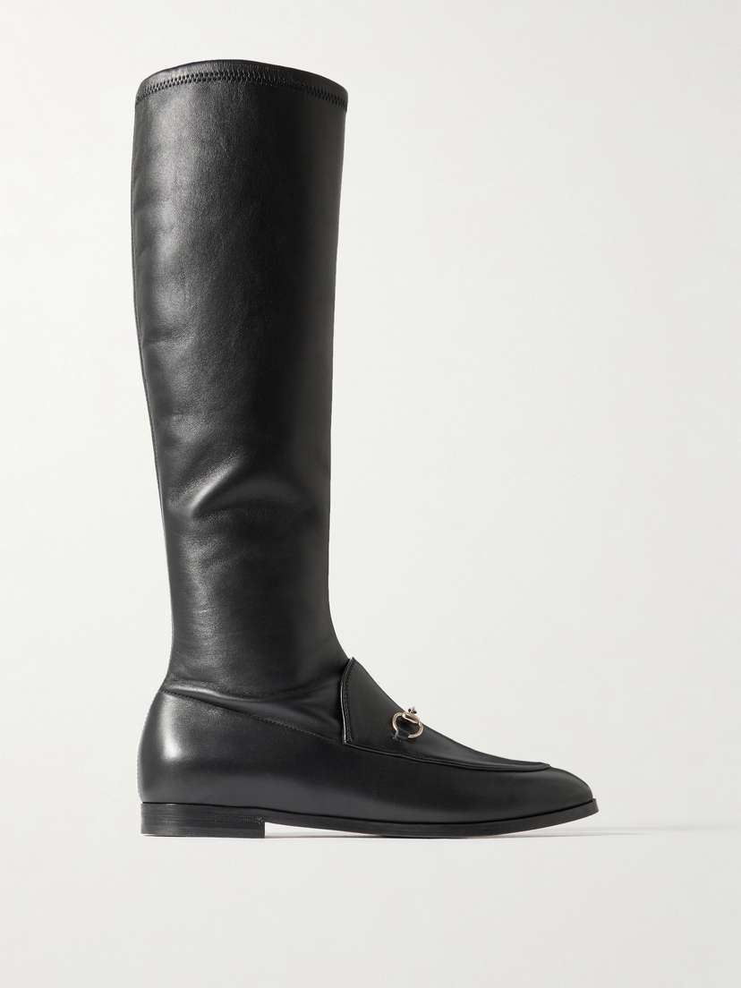 Gucci Jordaan Horsebit-detailed Leather Knee Boots