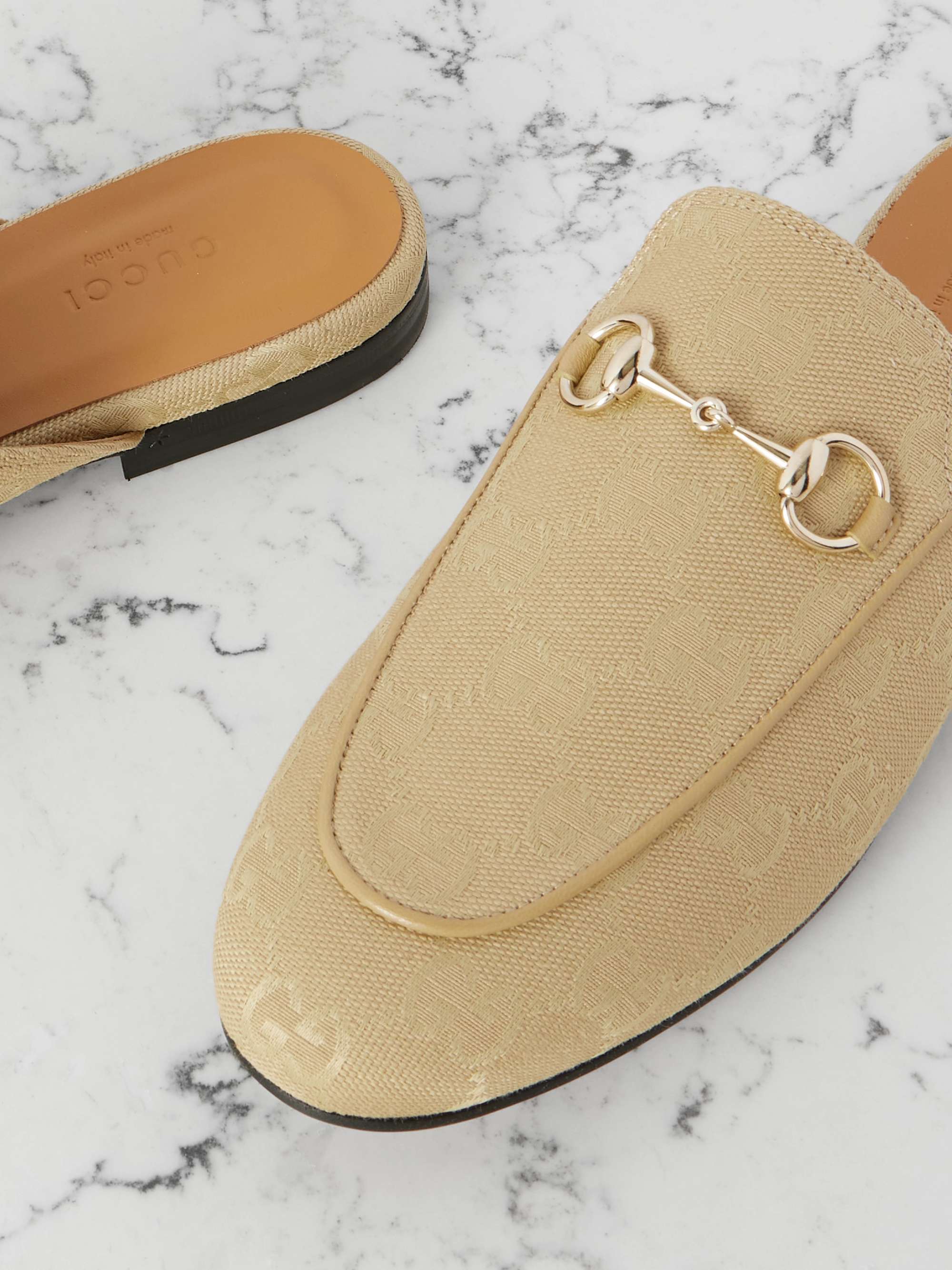 GUCCI Princetown horsebit-detailed leather slippers | NET-A