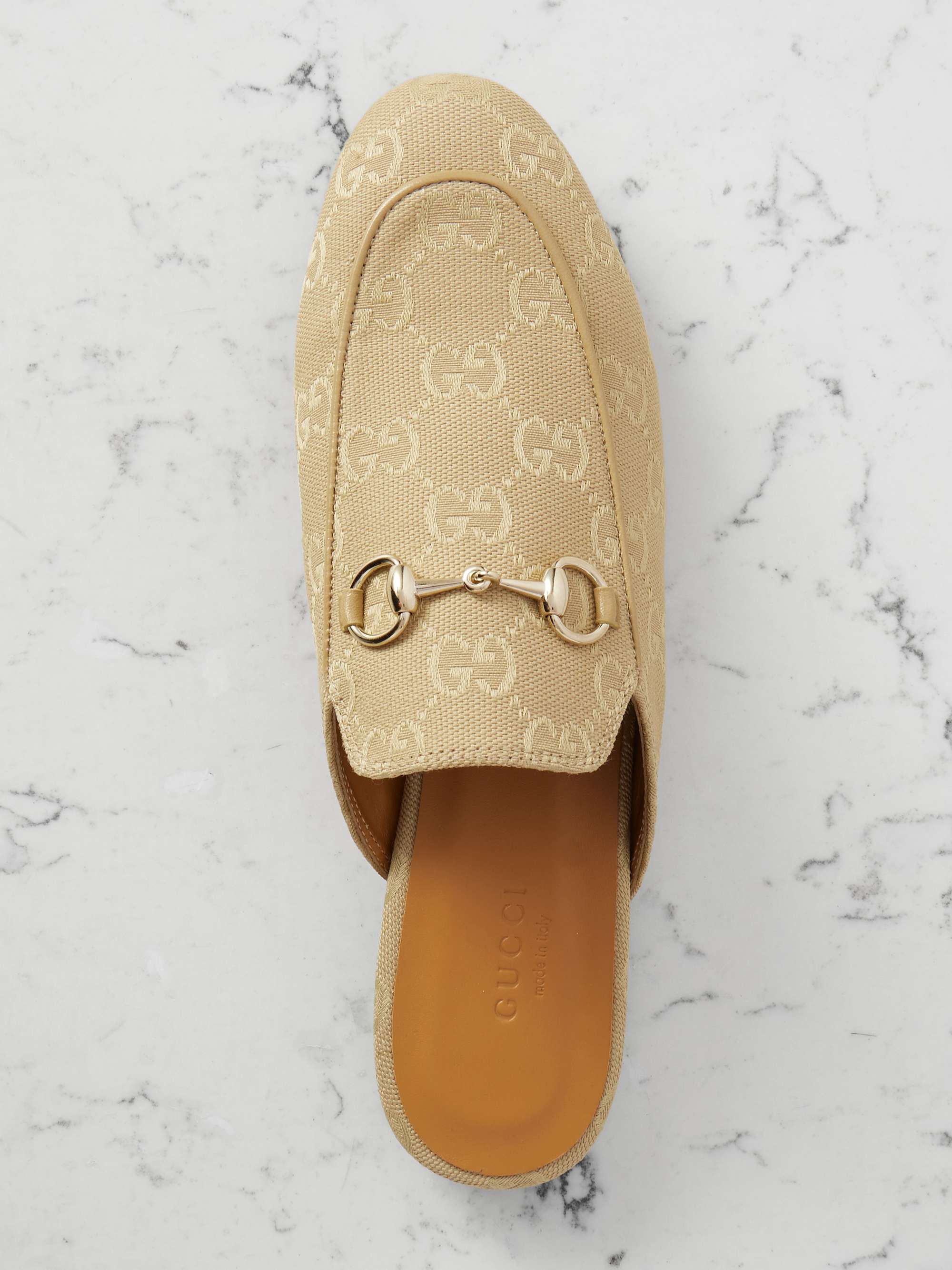 GUCCI Princetown horsebit-detailed leather slippers | NET-A