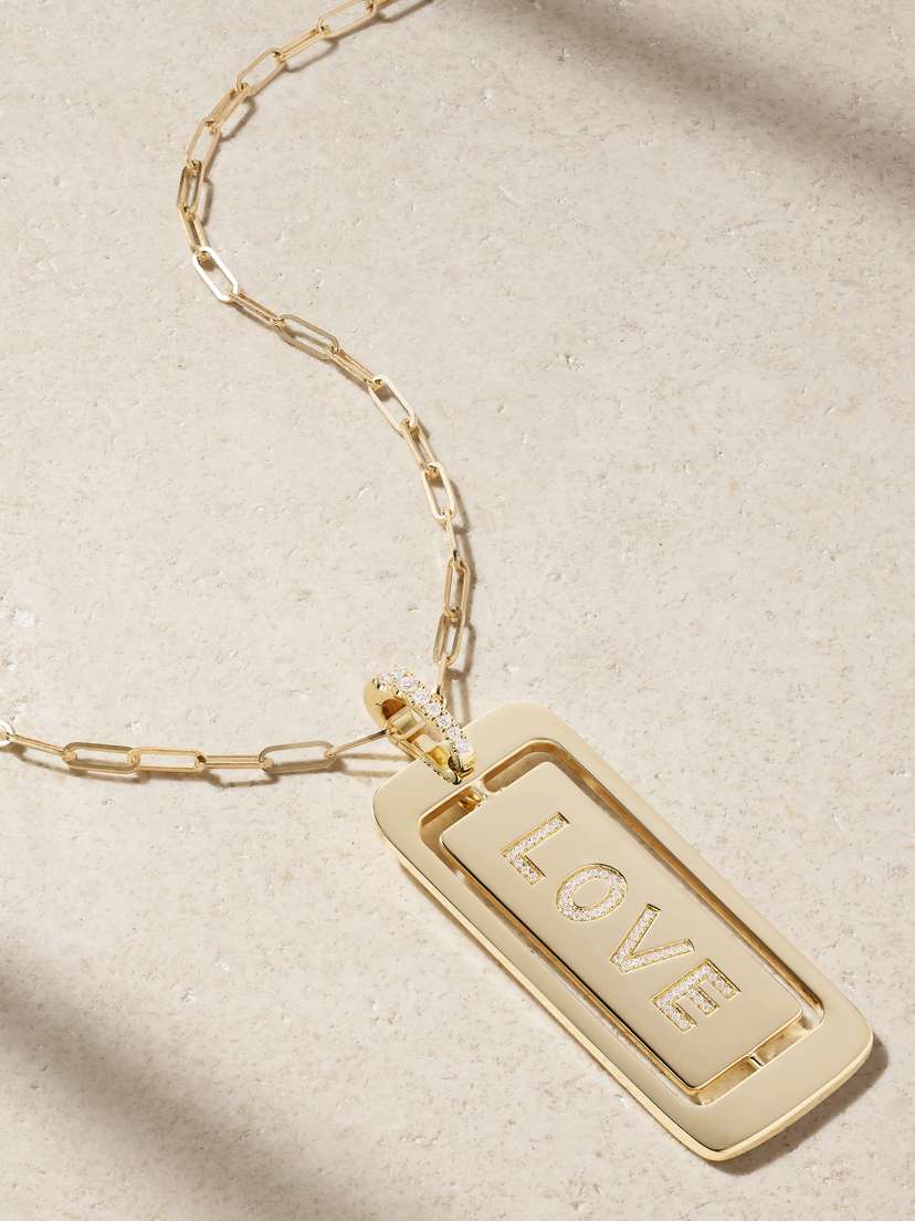 Diane Kordas Love You Spinning 18-karat Gold Diamond Necklace