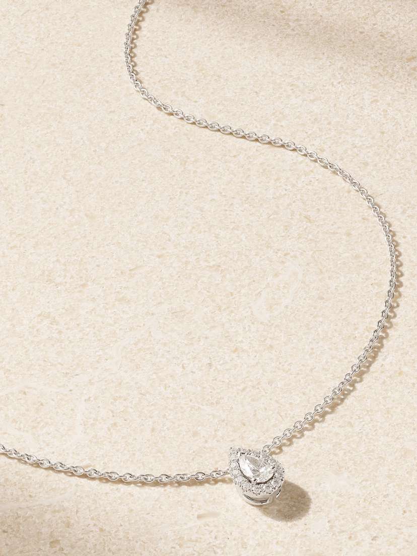 De Beers Aura 18-karat White Gold Diamond Necklace