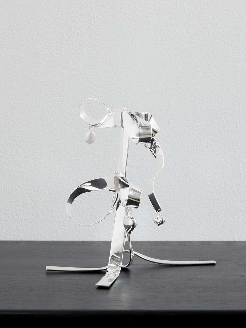 Completedworks Pearl-embellished Silver-plated Candle Holder