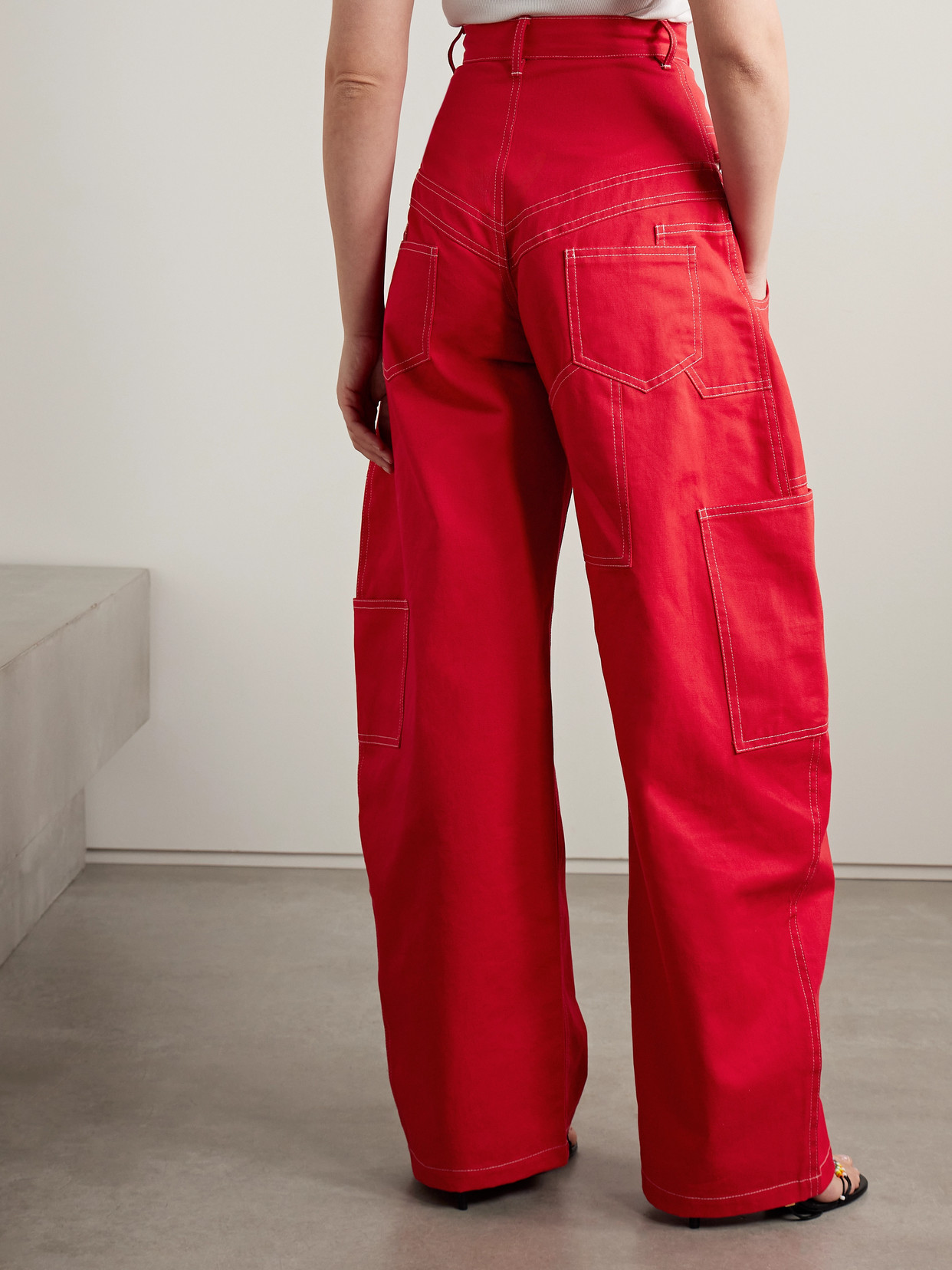 TOLU COKER BANANA CUTOUT HIGH-RISE BARREL-LEG JEANS