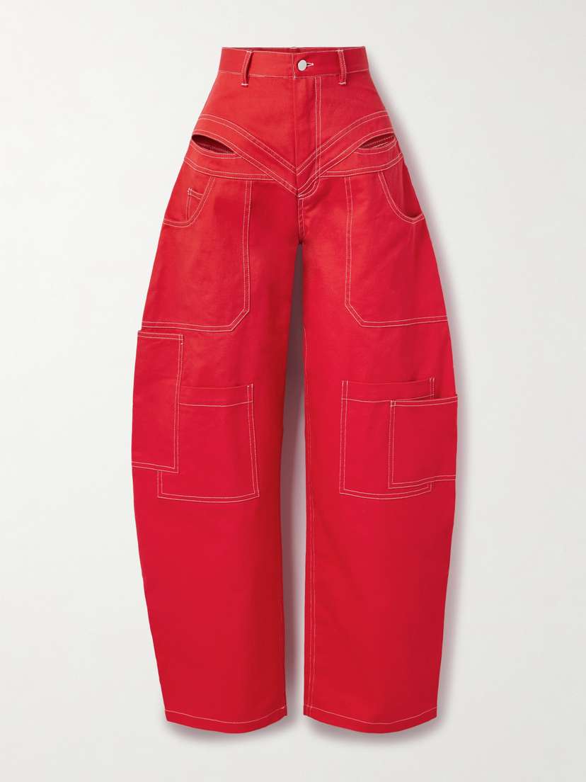 Tolu Coker Banana Cutout High-rise Barrel-leg Jeans