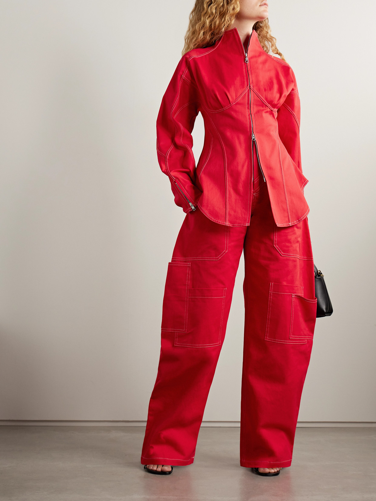 TOLU COKER BANANA CUTOUT HIGH-RISE BARREL-LEG JEANS