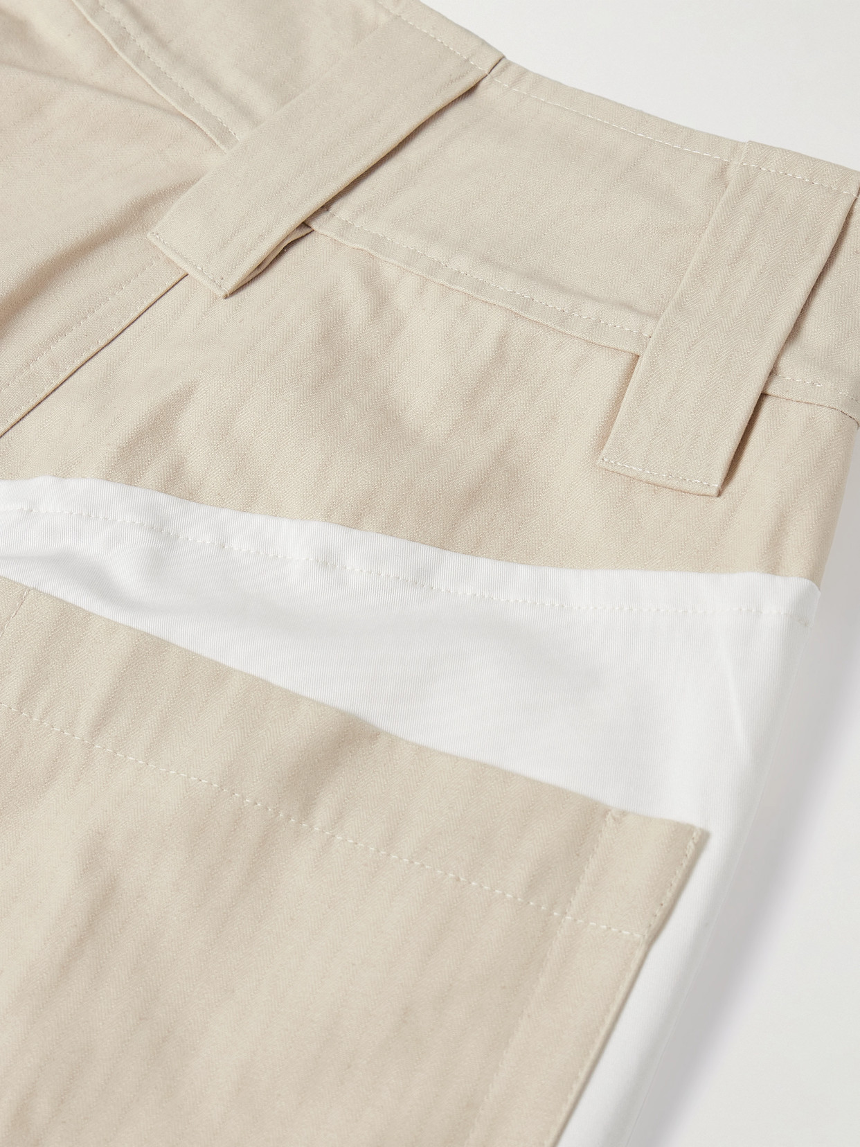 Shop Tolu Coker Paneled Herringbone High-rise Wide-leg Jeans