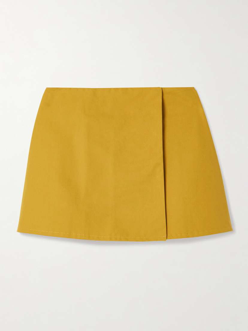 Tolu Coker Pleated Cotton-poplin Mini Wrap Skirt
