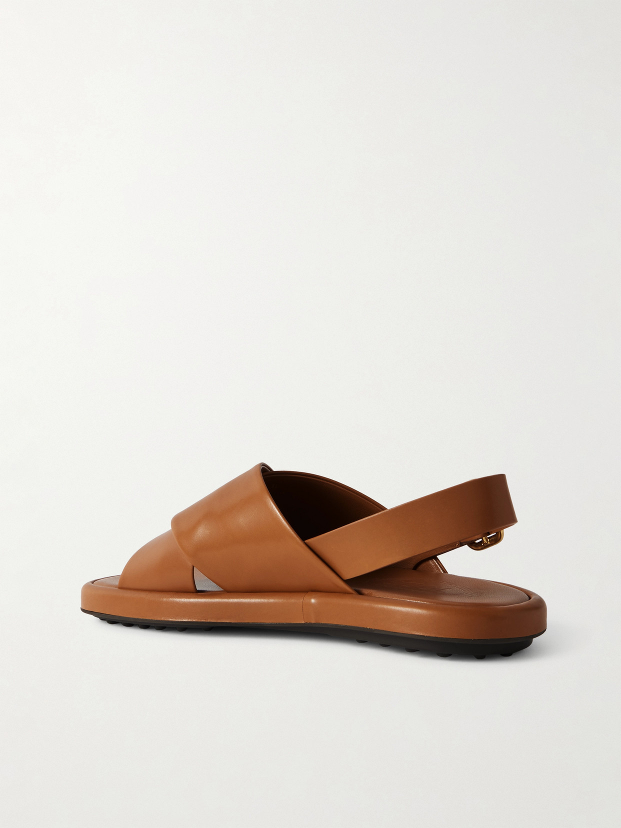 Tod's Leather Slingback Sandals In Brown