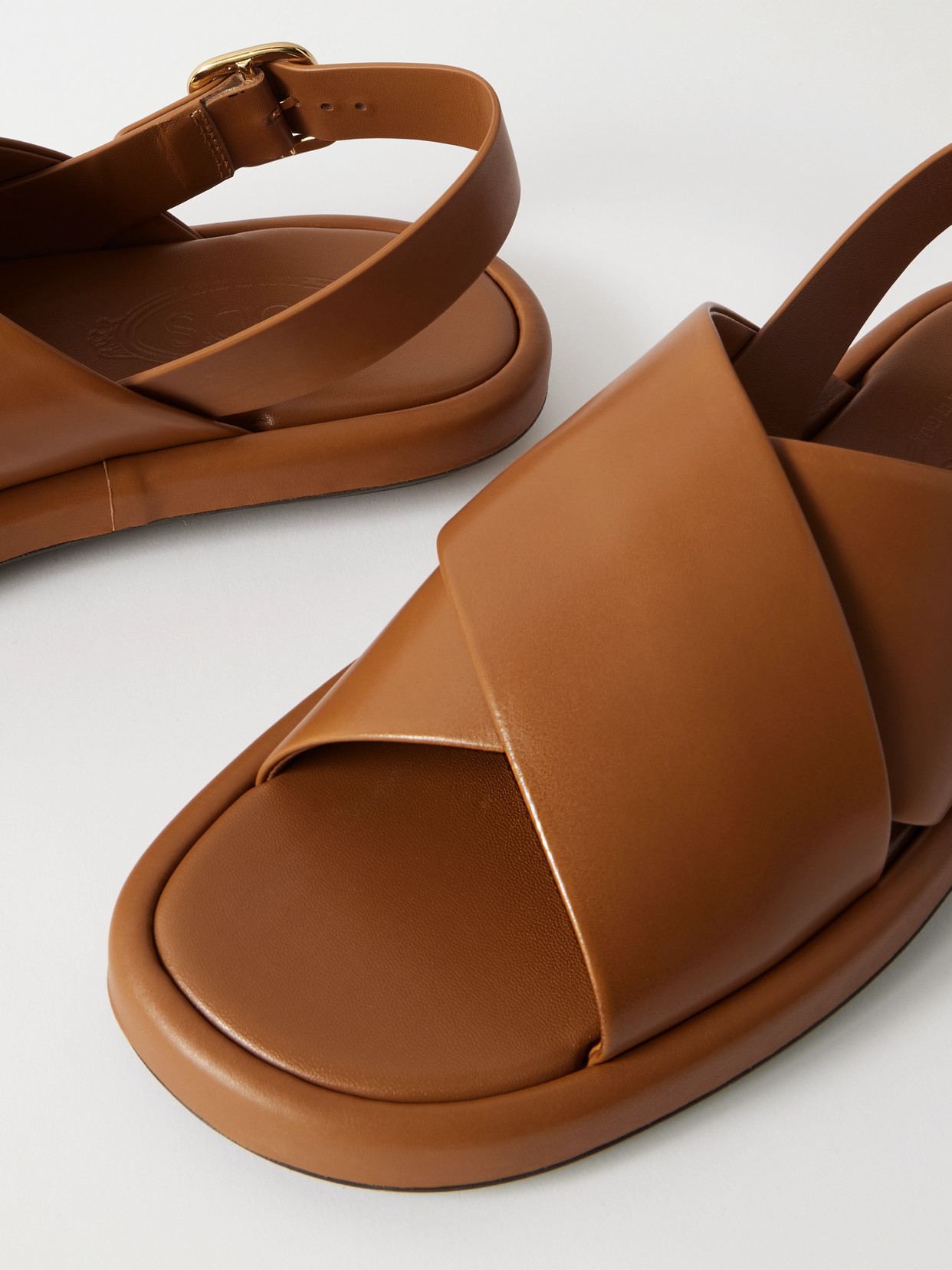 Tod's Leather Slingback Sandals In Brown