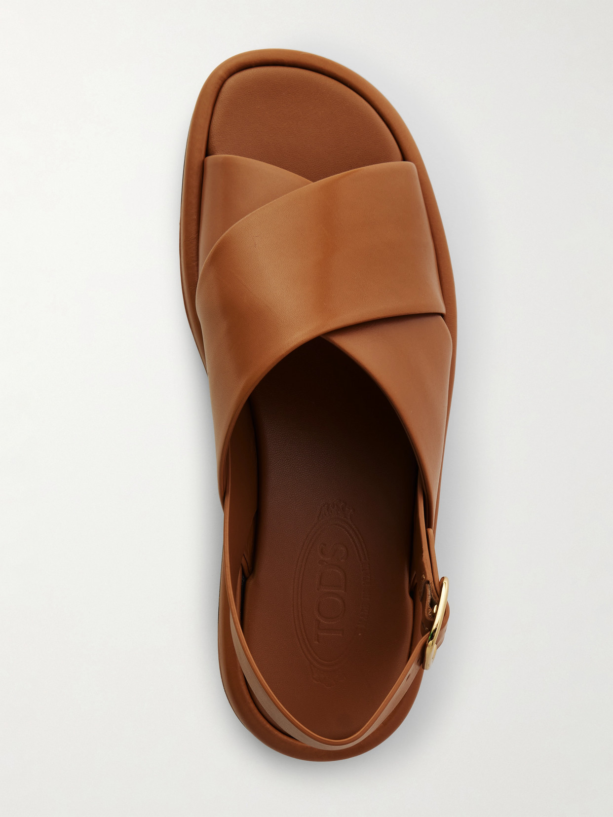 Tod's Leather Slingback Sandals In Brown