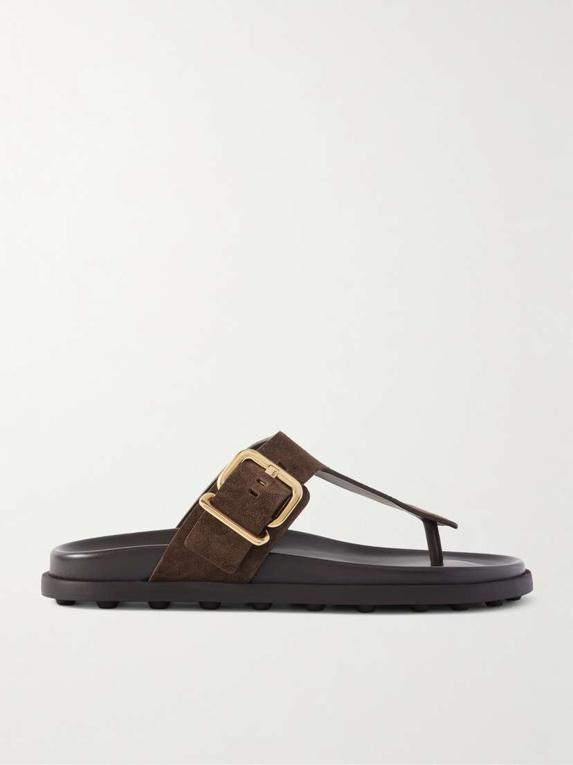 Buckled Suede Sandals