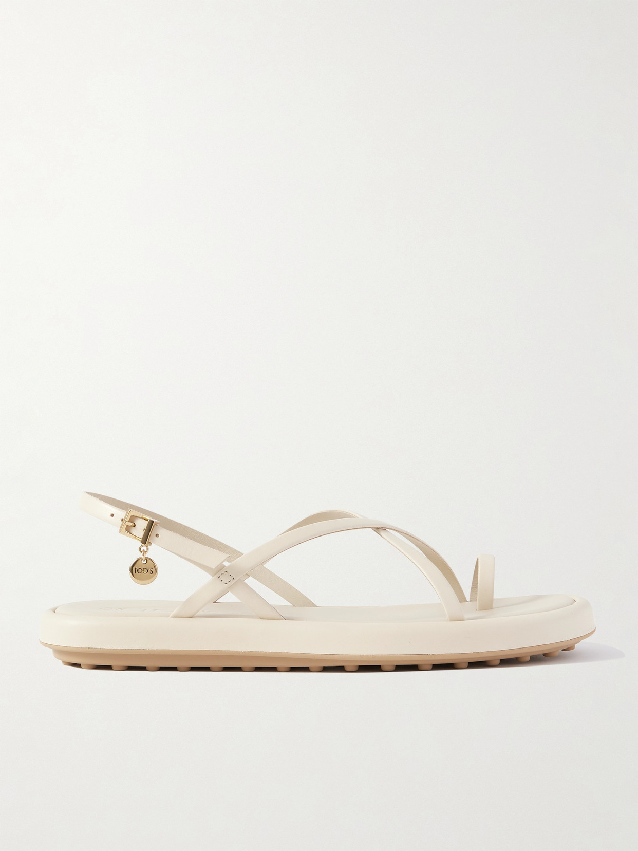 Tod's Leather Sandals In Cream
