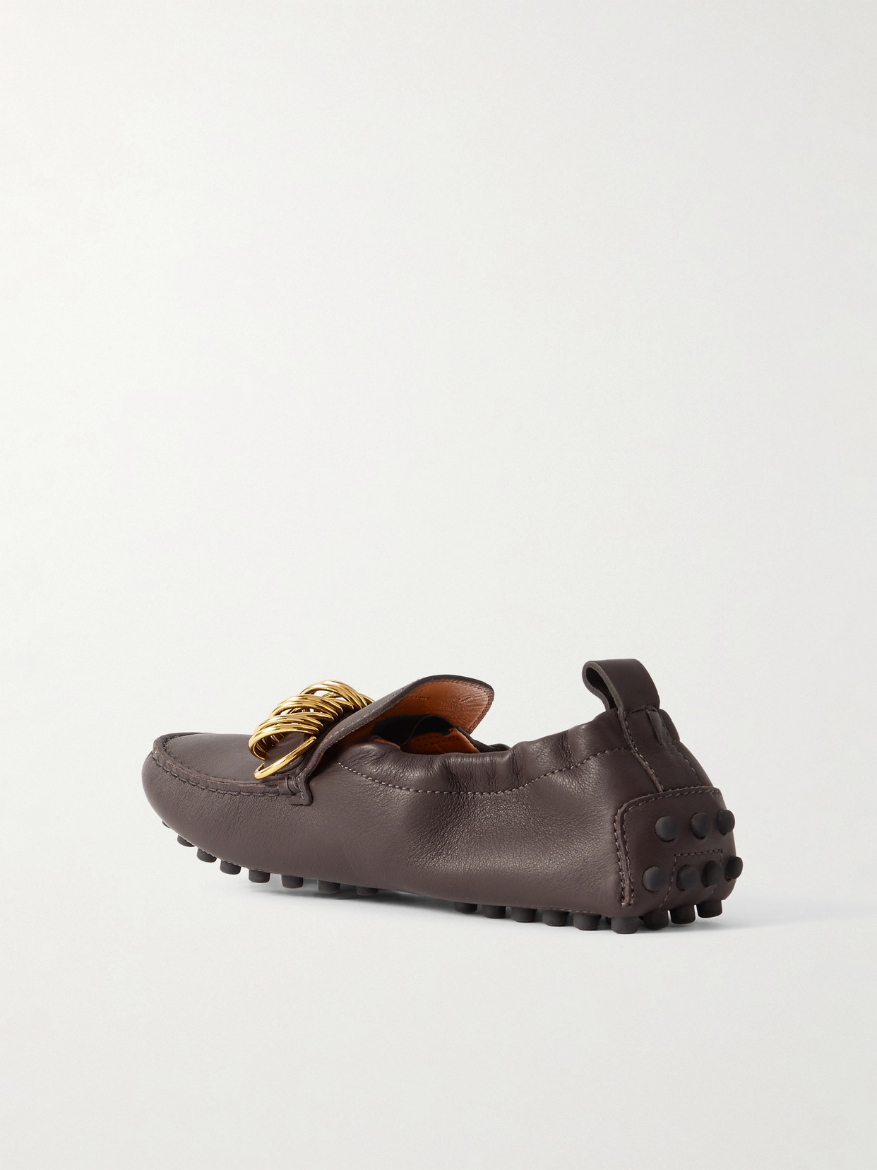 Tod's Gommino 22l Embellished Leather Loafers In Brown