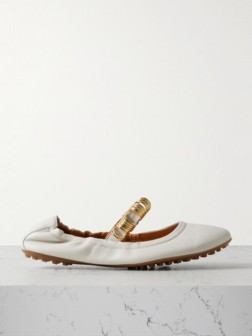 Tod's Ballerina embellished leather flats