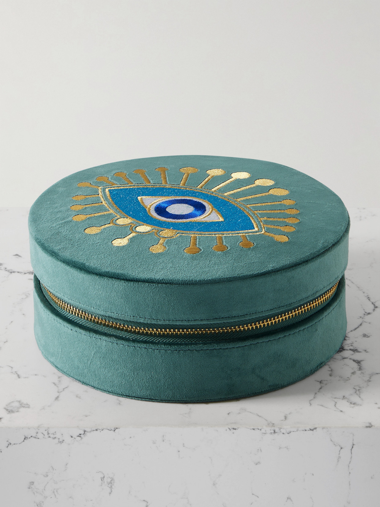 L'atelier Nawbar Rebel Eye Large Embroidered Velvet Jewelry Box