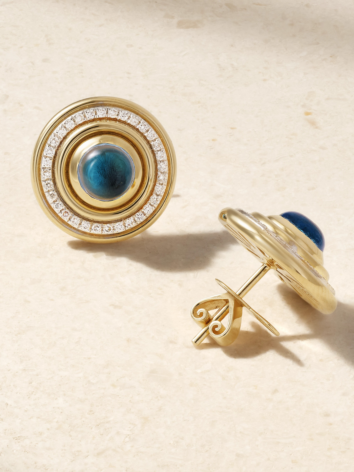 L'atelier Nawbar Mimette Size 1 18-karat Gold, Topaz And Diamond Earrings