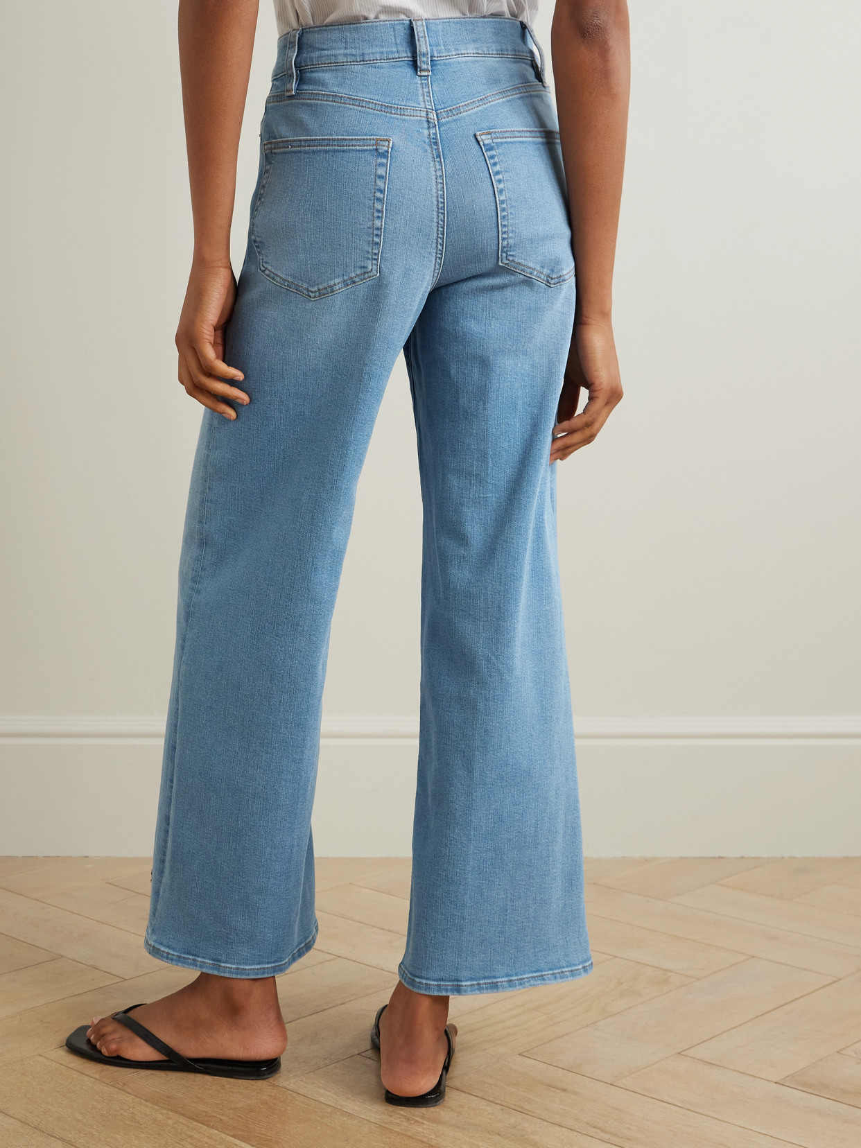 FRAME LE SLIM PALAZZO MID-RISE STRAIGHT-LEG JEANS 