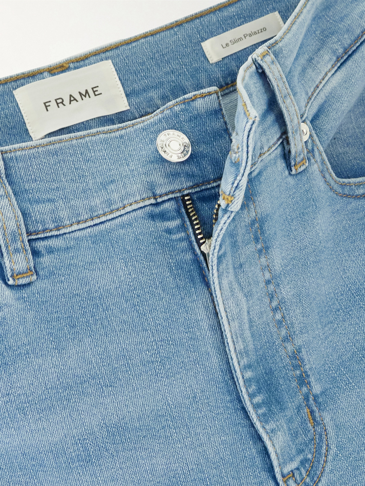 Shop Frame Le Slim Palazzo Mid-rise Straight-leg Jeans