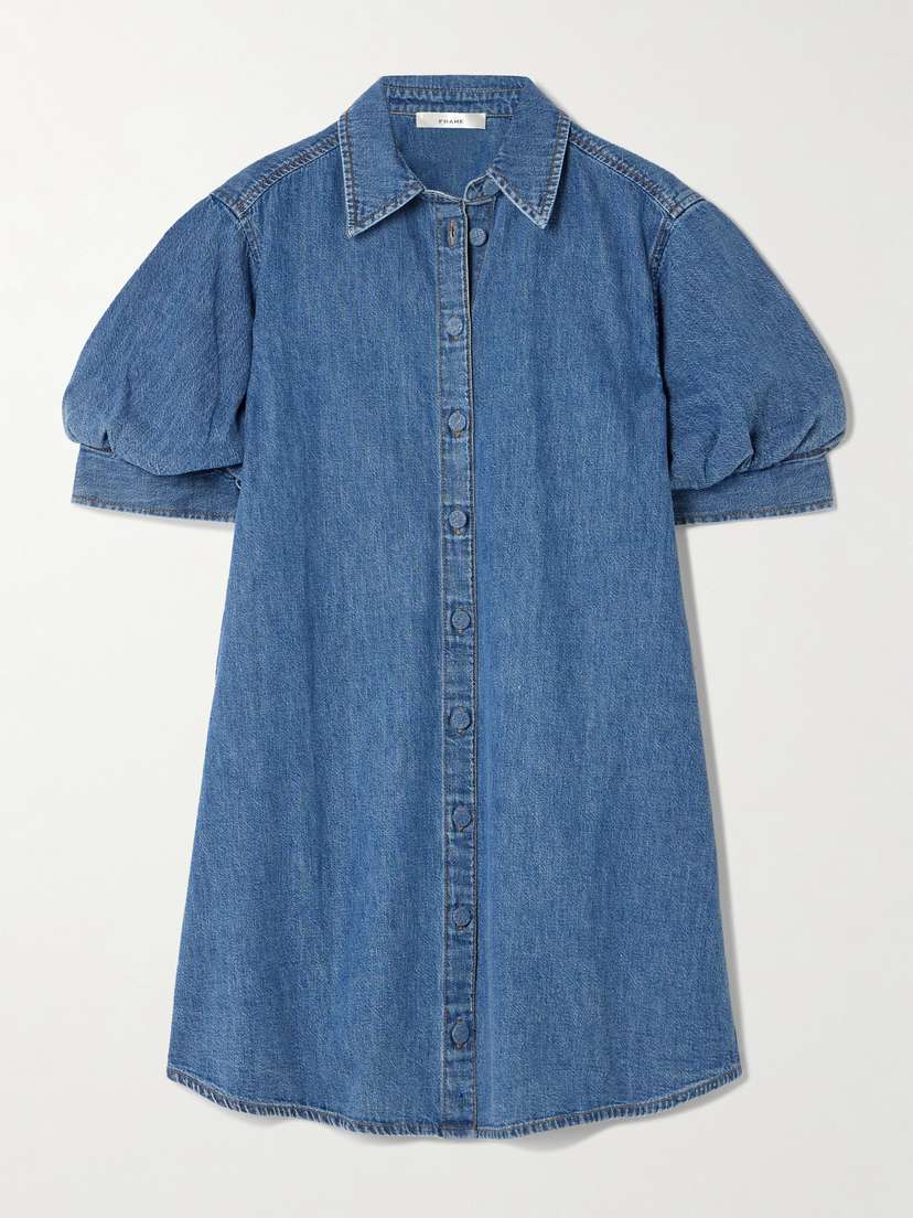 Frame The Play Denim Mini Shirt Dress