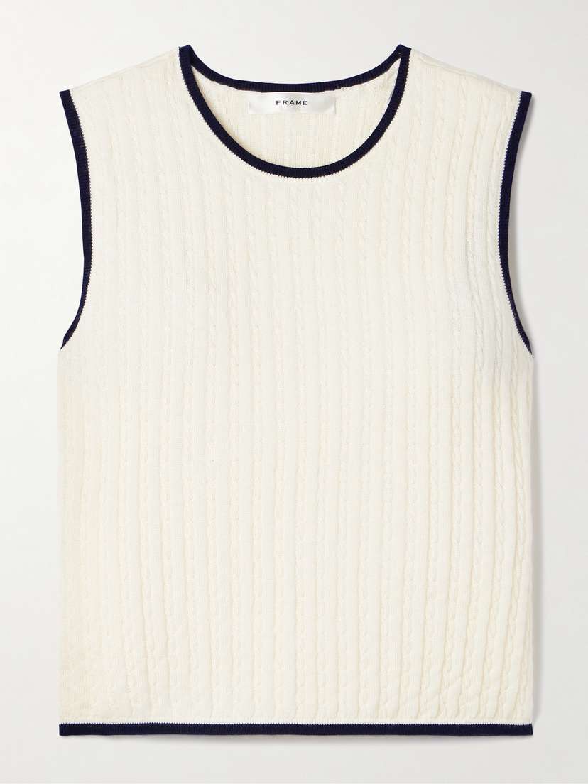 Frame Cable-knit Cashmere And Silk-blend Vest