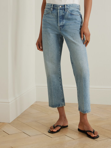 FRAME The Vertical Crop high-rise straight-leg jeans