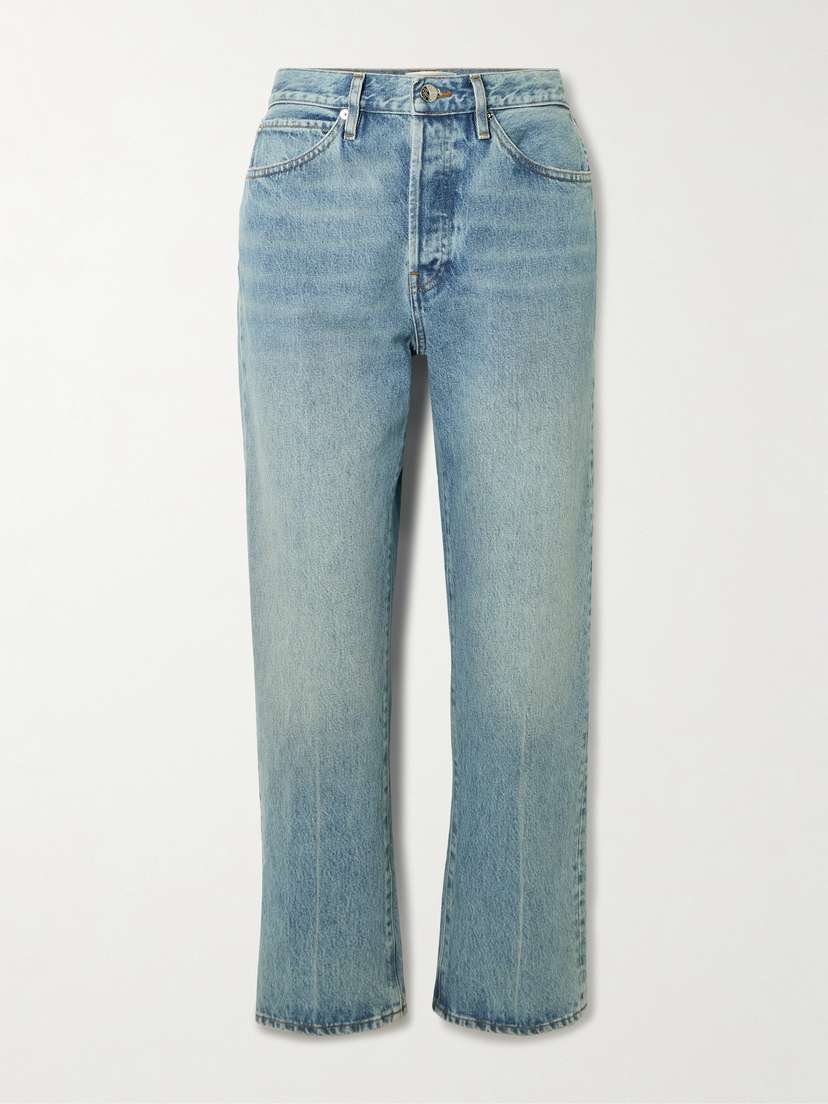 Frame The Vertical Crop High-rise Straight-leg Jeans