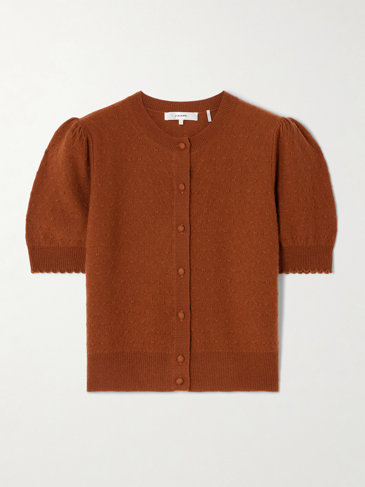 Frame Pointelle-knit Cashmere Cardigan