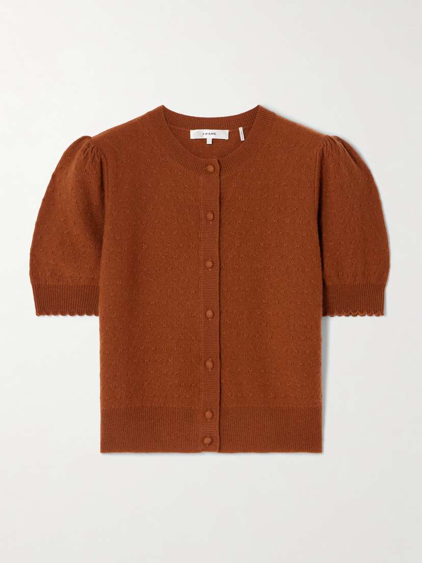 Frame Pointelle-knit Cashmere Cardigan