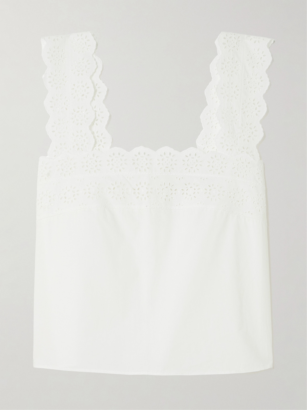 Frame The Eyelet Broderie Anglaise Organic Cotton Tank