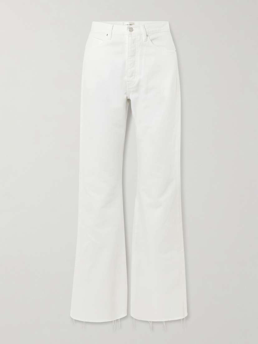 Frame The Lax Distressed Mid-rise Flared Jeans