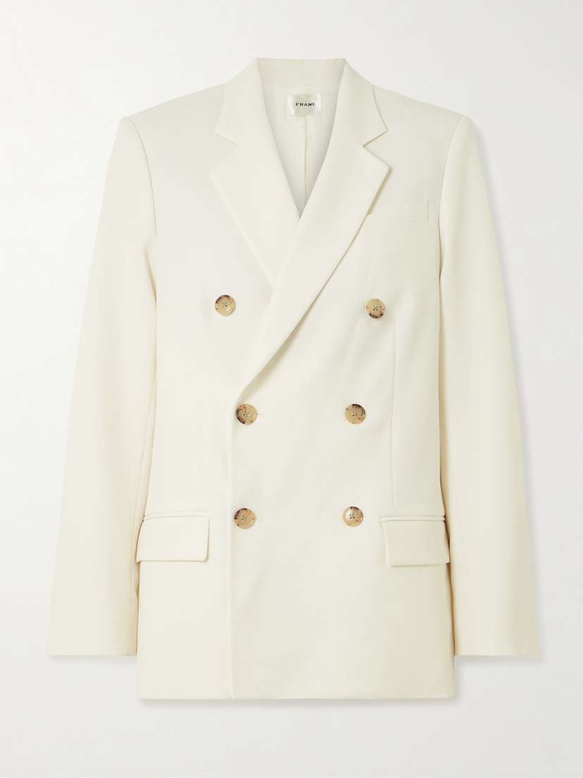 Frame The Relaxed Everyday Double-breasted Woven Blazer