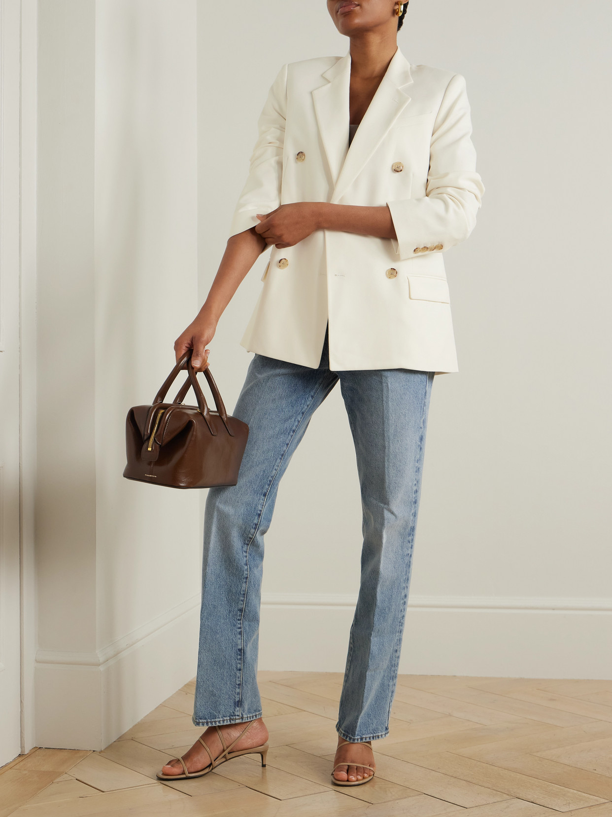 Frame The Relaxed Everyday Double-breasted Woven Blazer